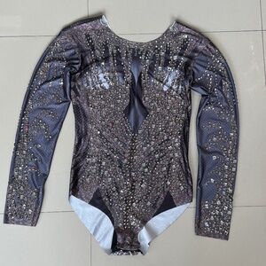 Black Rhinestone Body Suit